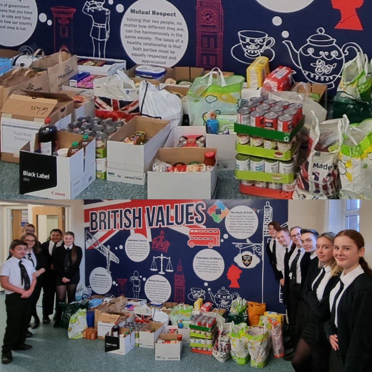 castlefordmaths's tweet photo. A huge well done to our awesome Senior Prefect team for organising this year's food bank drive.
We delivered 398 cans of food, over 75 kg of pasta and over 240 other items to the Smawthorne Community Church Food Bank yesterday.
Thanks for everyone's generosity!
@CastlefordAcad https://t.co/OpneSN389o