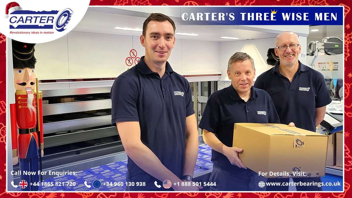 carterbearings's tweet photo. With #Christmas round the corner, Carter’s three wise men; Nathan, Mark & Trevor have come bearing #gifts. In this box, however, they brought the state-of-the-art Silverthin Precision #Thinsectionbearings rather than Gold, Frankincense, and Myrrh. Happy Holidays!
#Carterbearings https://t.co/AXlza109tB