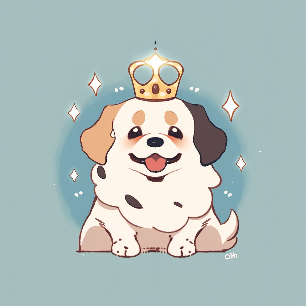 「今日のお題が「王冠」だったので犬に王冠をかぶせて遊んでいました かわいい。 #n」|佐藤91号🍡のイラスト
