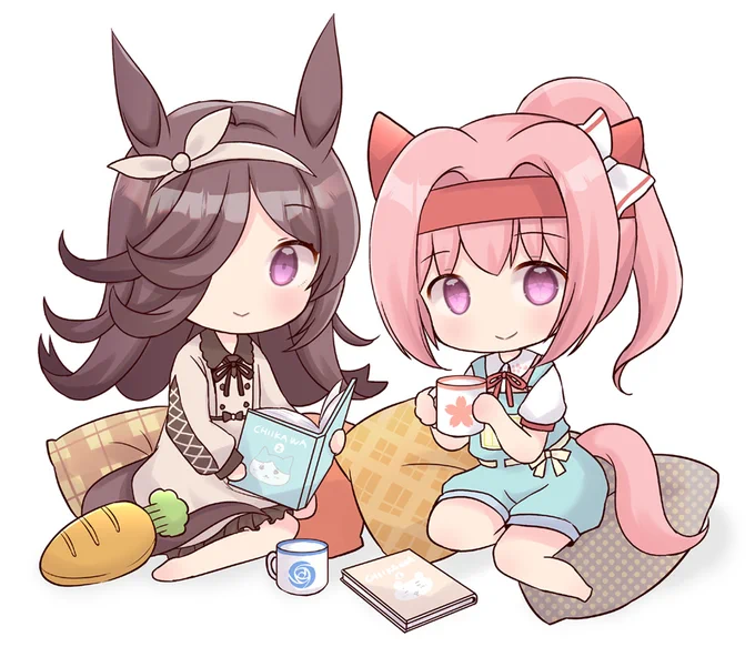 お家でまったりウラライスちゃん #ウマ娘 #ライスシャワー #ハルウララ 