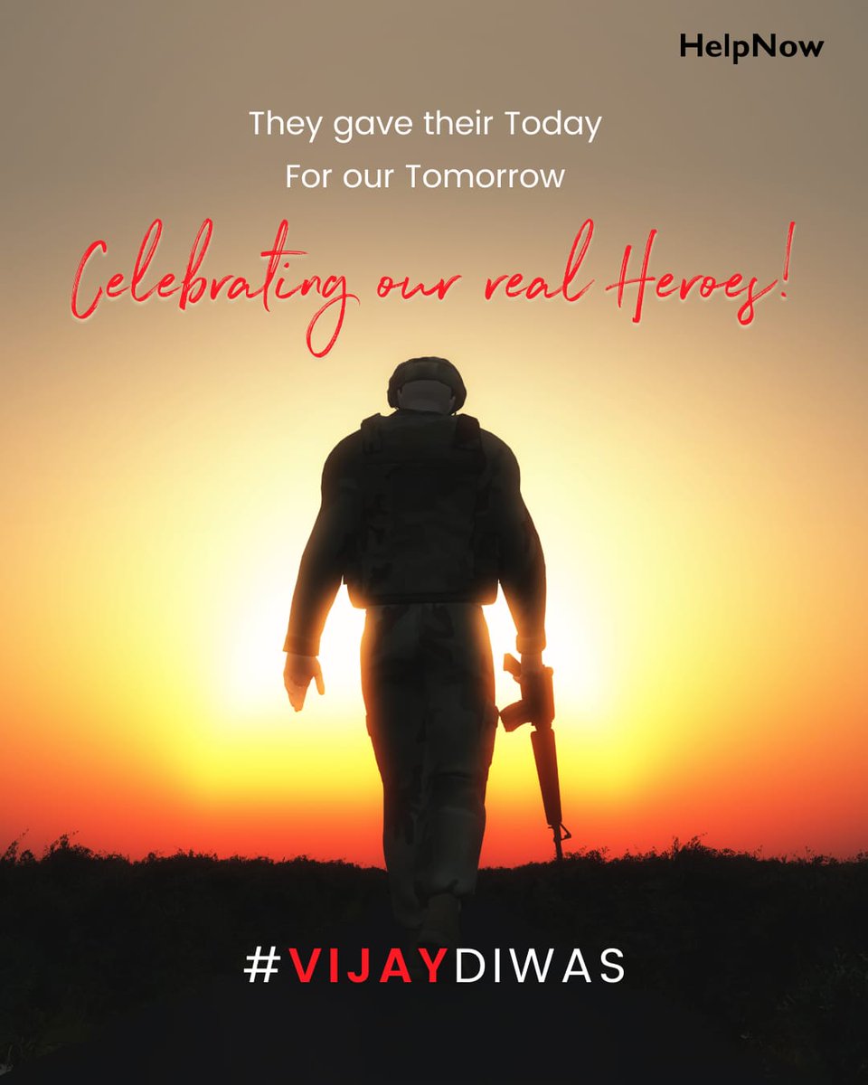 HelpNowIndia's tweet image. They fought for our freedom and for our flag. 
On #VijayDiwas today, let us remember our brave soldiers who sacrificed their lives guarding the country and its people. 

#VijayDiwas2022 #indianarmy🇮🇳 #jaijawan #soldiers #sacrifice #patriots #IndianAirForce