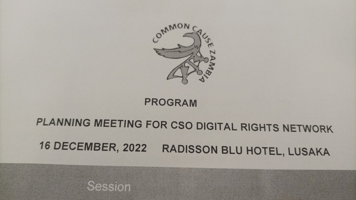 CommonCauseZam's tweet photo. 2023 Planning Meeting for the Civil Society Digital Right Network underway in Lusaka 2023 will definitely be productive https://t.co/xFlhTcxhYF