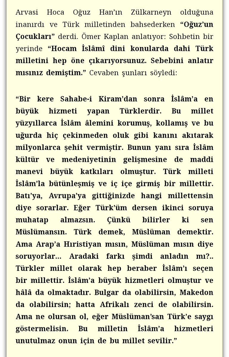 Seyyid Ahmet Arvasi beyin şu anektodu, Türk Milliyetçiliği konusundaki ölçümdür. Cümle Müslümana Hayırlı cumalar dilerim. #CumamızMübarekOlsun Dua eder dua bekleriz.