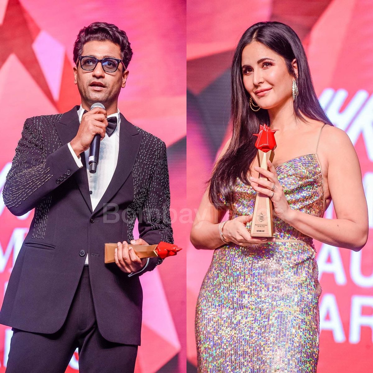 bombaytimes's tweet photo. The power couple ❤️ @vickykaushal09 and #KatrinaKaif at the Nykaa Femina Beauty Awards! https://t.co/CC2LEA526B