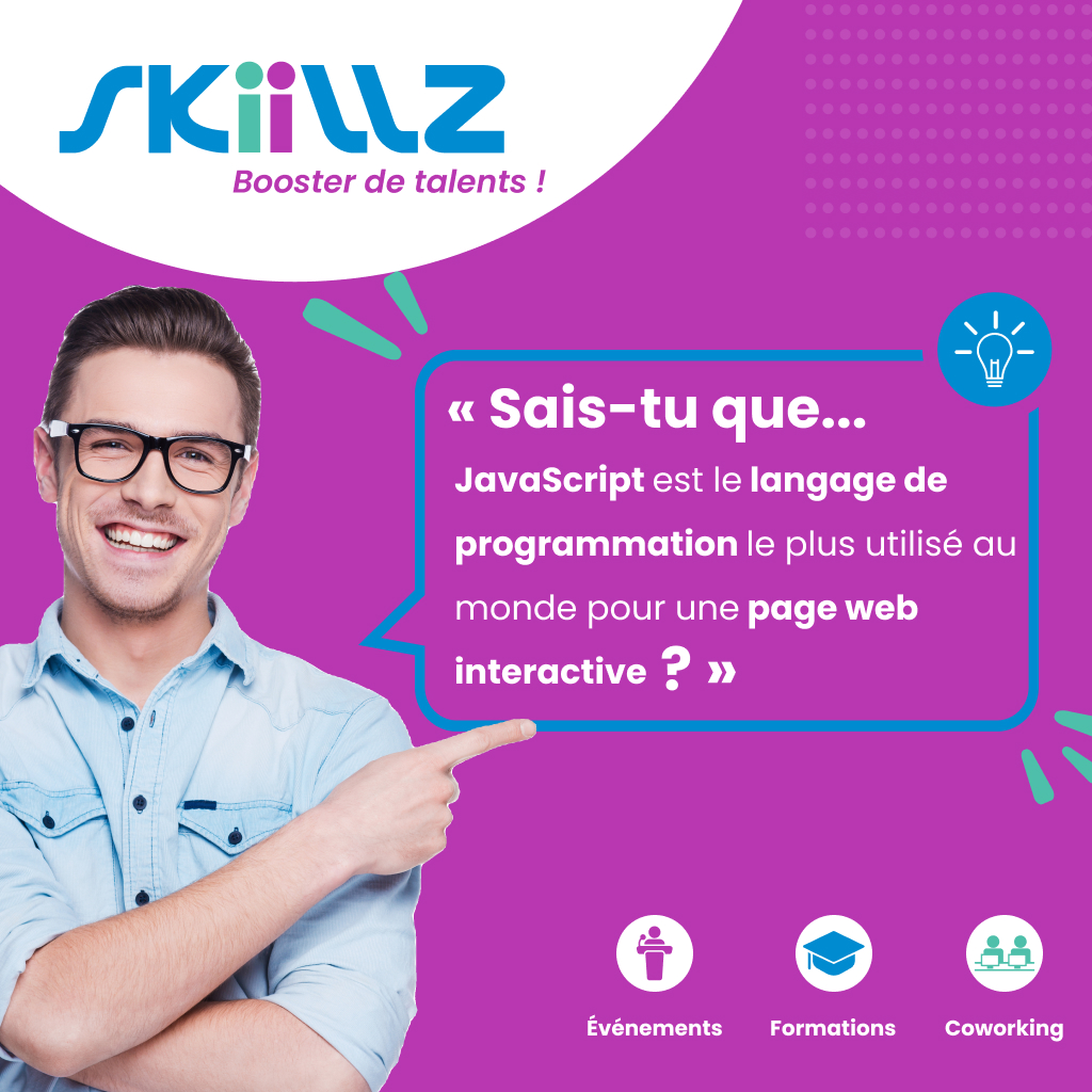 SkiillzOfficiel's tweet photo. SKIILLZ // Tips
📢📢 #JavaScript est le cœur de la #technologie du #web 🕸💻 avec 16,4 millions d’utilisateurs 😮 en 2021 pour de développer 🖥⌨ aussi bien des #sites_web 👨💻 que des #appications !
Toi aussi, enrichis tes #compétences 🚀 en #JS grâce aux #formations 📚 @SKIILLZ https://t.co/HVnSY46eIX