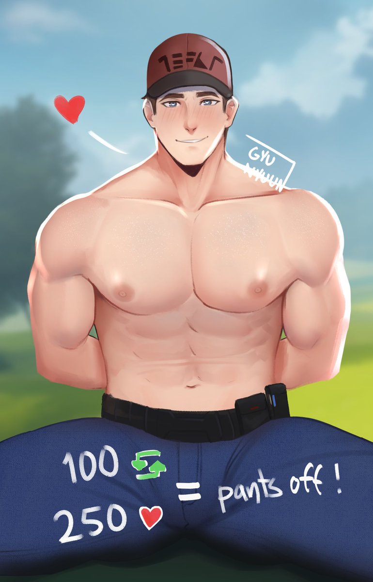 Gyunyuun_'s tweet photo. his pants are getting a bit tight, mind giving him a hand? 😅
#nsfw #bara https://t.co/A8cNpFn3YI