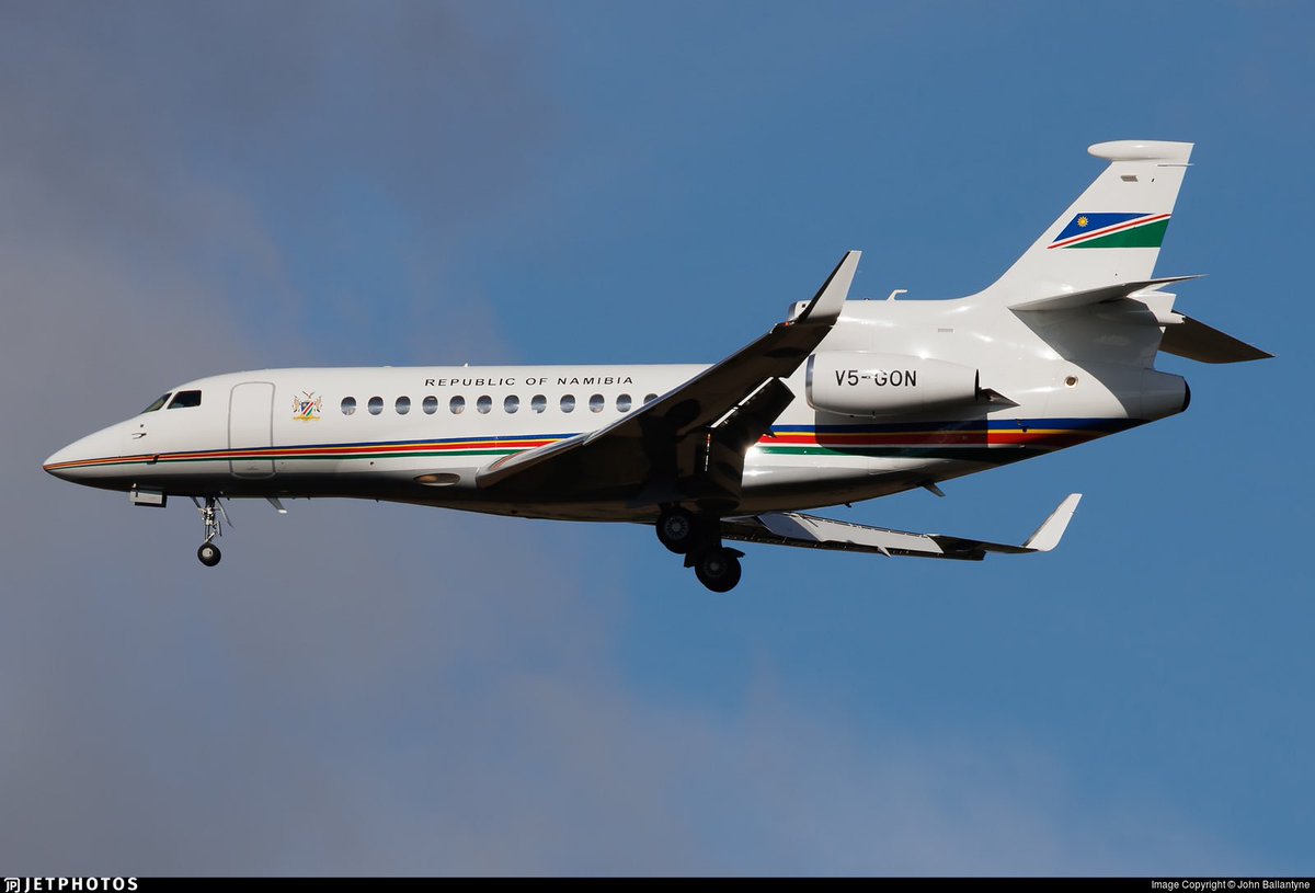🔴🇳🇦ATTN hoy tenemos una visita interesante: Un Falcon 7X del Gobierno de Namibia estima llegar sobre las 11:00 procedente de Camp Springs.

📷 John Ballantyne