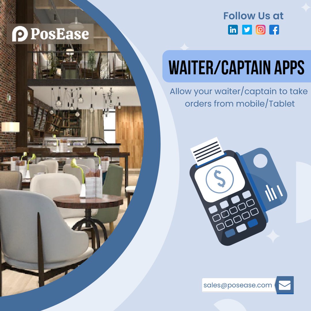 PosEase's tweet photo. PosEase waiter app allow your waiter/captain to take orders from mobile/Tablet and send KOT directly. 

To truly support restaurateurs, PosEase is kept free for a lifetime. Sign up for a PosEase Account!

https://t.co/siaFeJJTgj

#waiterapp #pointofsale #pos #possoftware #posease https://t.co/NKmAVtZw9P