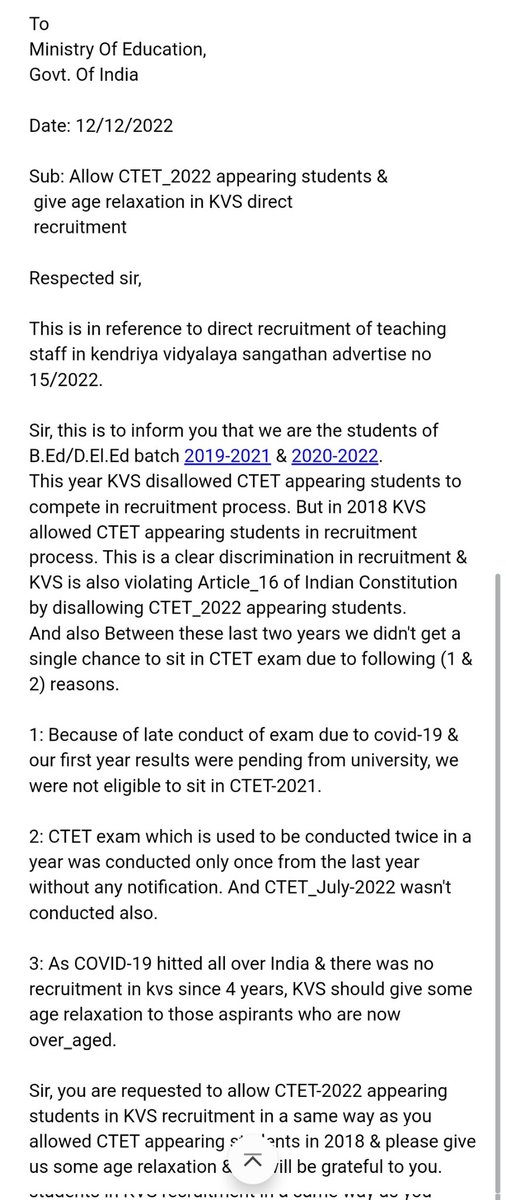 Chetak_Chinmay's tweet photo. #kvssath
Jo log Delhi nhi aasakte wo plz ek letter likh ke sirf aur sirf registered post karein.
Postal address &amp; letter format bhi attach krdiya hai  . Plz retweet more n more . https://t.co/rixIULxK9X