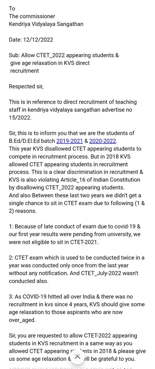 Chetak_Chinmay's tweet photo. #kvssath
Jo log Delhi nhi aasakte wo plz ek letter likh ke sirf aur sirf registered post karein.
Postal address &amp; letter format bhi attach krdiya hai  . Plz retweet more n more . https://t.co/rixIULxK9X