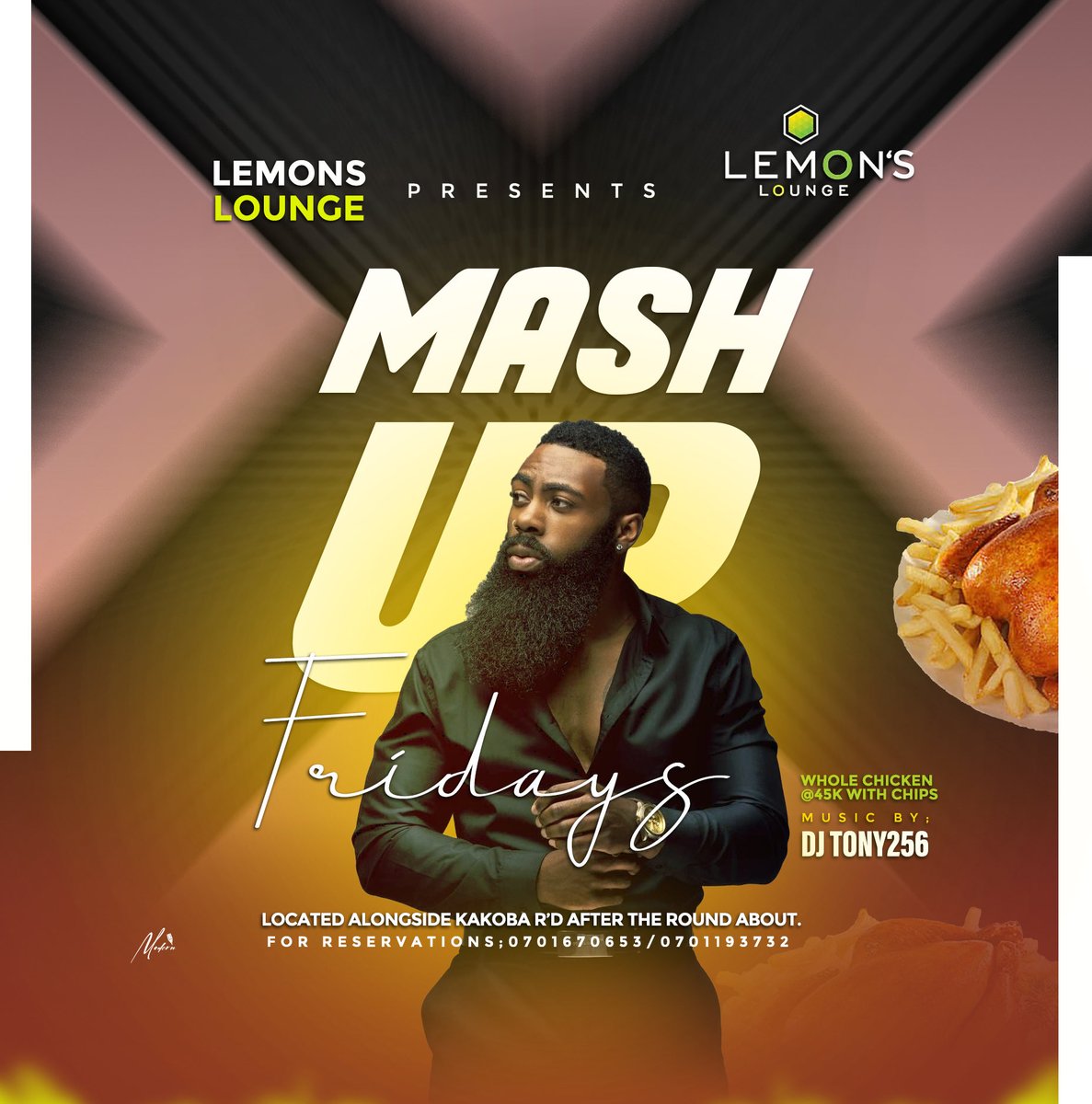 Lemons_Lounge's tweet photo. MASH UP FRIDAY Whole Chicken @ 45 K @ Lemon’s Lounge 🎊🎊 https://t.co/rM9ggOAN4A