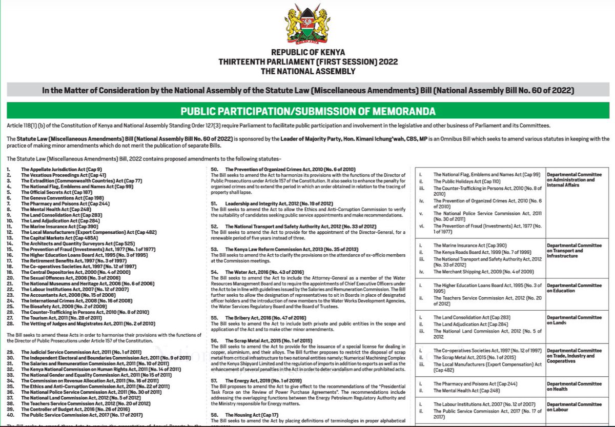 Mzalendo on Twitter "The National Assembly is currently receiving