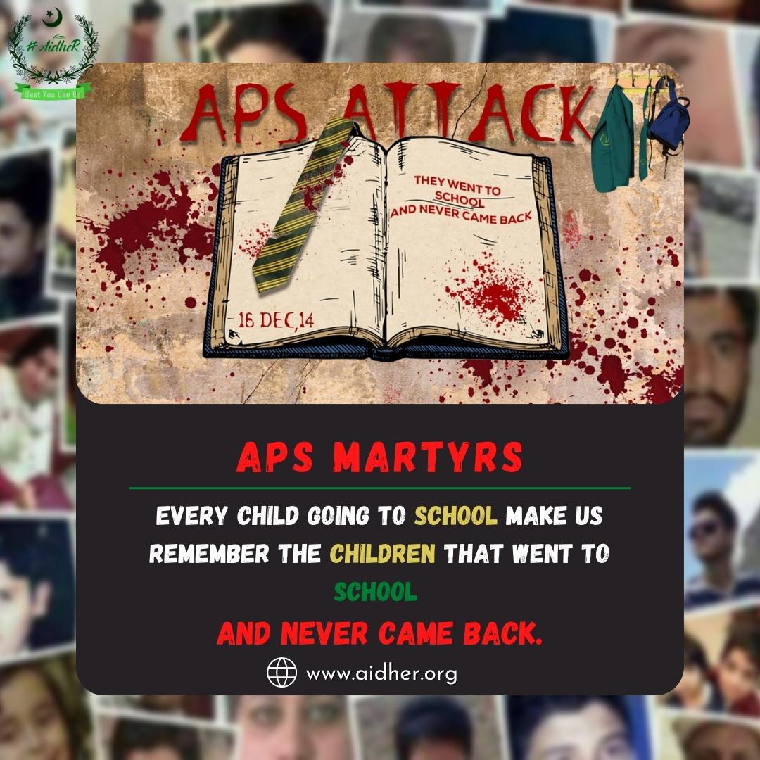 AidherOfficial's tweet photo. Every Child Going To School Make Us Remember The Children That Went To School And Never Came Back.

#ایک_اور_16دسمبر
#BlackDay #APSMartyrs #Aidher #December16 #NeverAgain https://t.co/s5lT6NjoaD