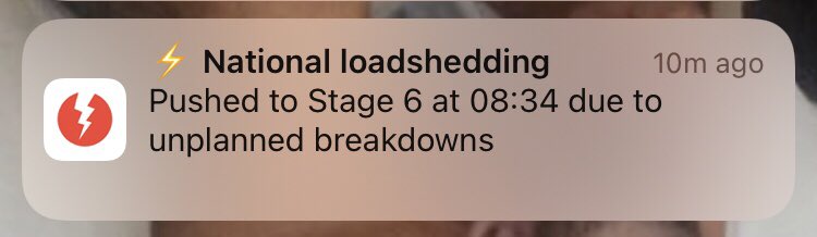 #lies Pushed to Stage 6 because of an incompetent board. This is no surprise. <a href="/CyrilRamaphosa/">Cyril Ramaphosa 🇿🇦</a> <a href="/PresidencyZA/">The Presidency 🇿🇦</a> your silence on this matter is deafening.#Nasrec2022 will probably have power at all time whilst businesses fail, people lose jobs,your country dies.