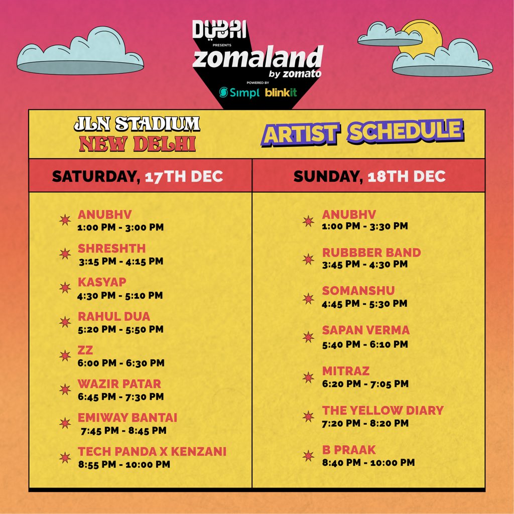 Hey, Delhi! You’re in for a sweet treat this weekend 😍

We’ll make sure it's full of great music and a whole lotta laughs, too ✨

Got your tickets yet? Don’t miss out on this fun-filled ride sooo go get ‘em here! 🎡
bit.ly/Zomaland2022

#Zomaland #NewDelhi