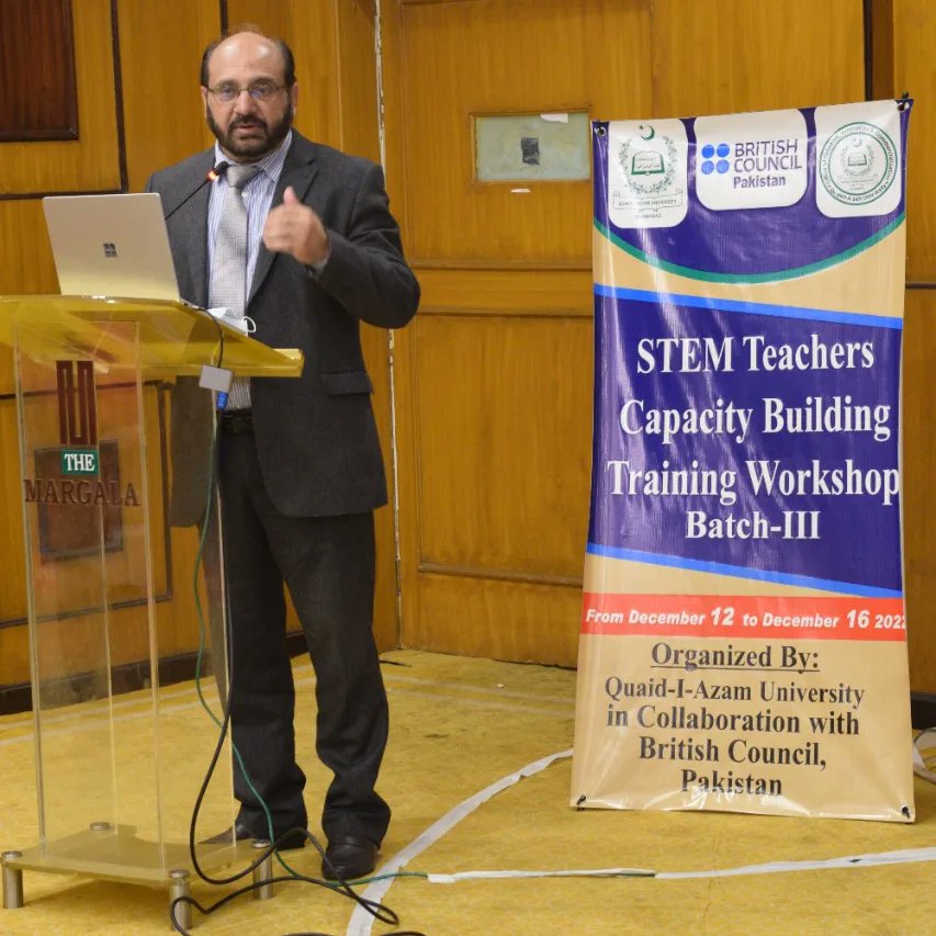oricqau's tweet photo. STEM Teachers Capacity Building Training Workshop, Batch-III (December 12 to 16, 2022) Lecture by Prof. Dr. Tahir Khalili on Stress Management Strategies https://t.co/CR1dCcwCNU