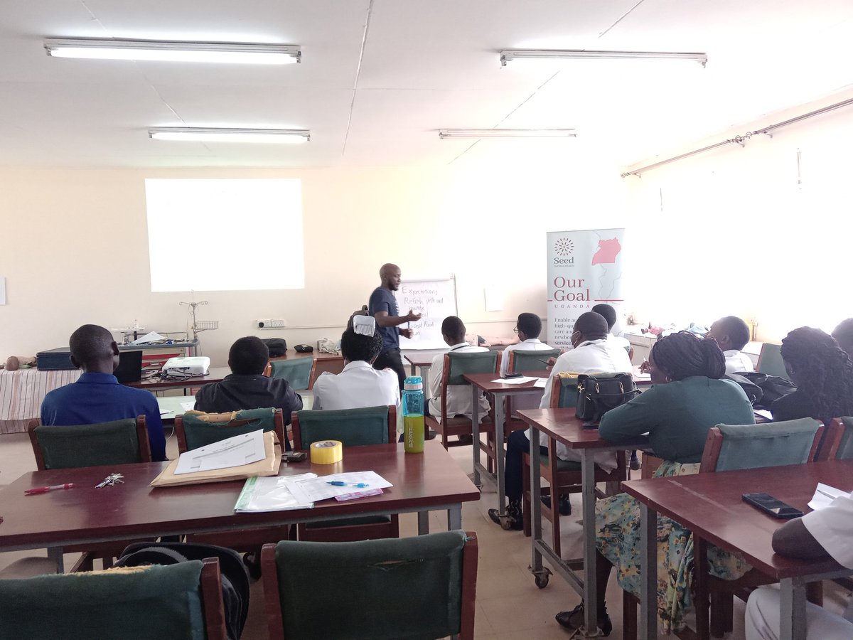 MUST_EM's tweet photo. Day two of Triage Training and Approach to a Critically Ill Patient.  Dr. Bagonza giving a presentation on Introduction of triage and UTAT.
#betterpatientoutcomes
#MUSTEM
#emergencymedicine https://t.co/GmlsPz882X
