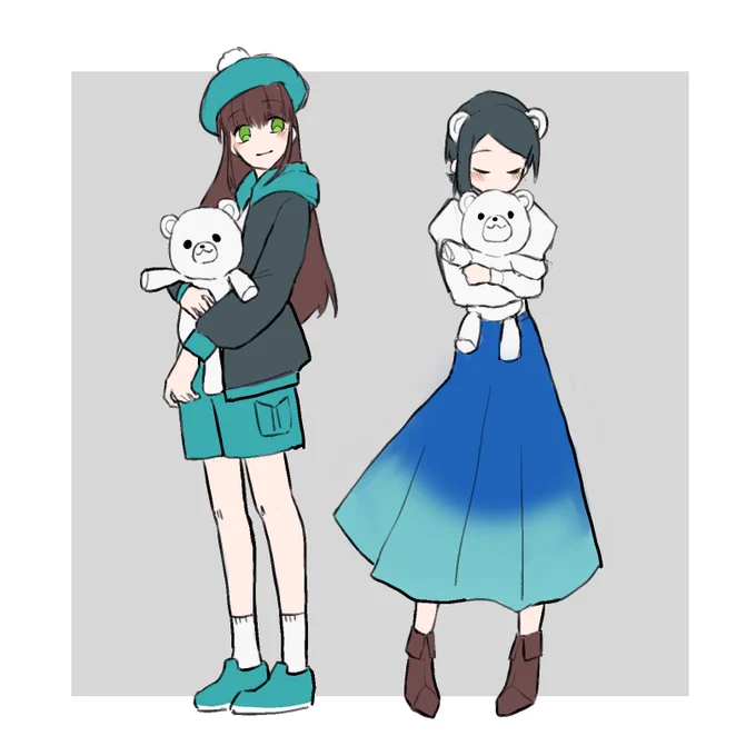 白湯熊さんと衣装交換 