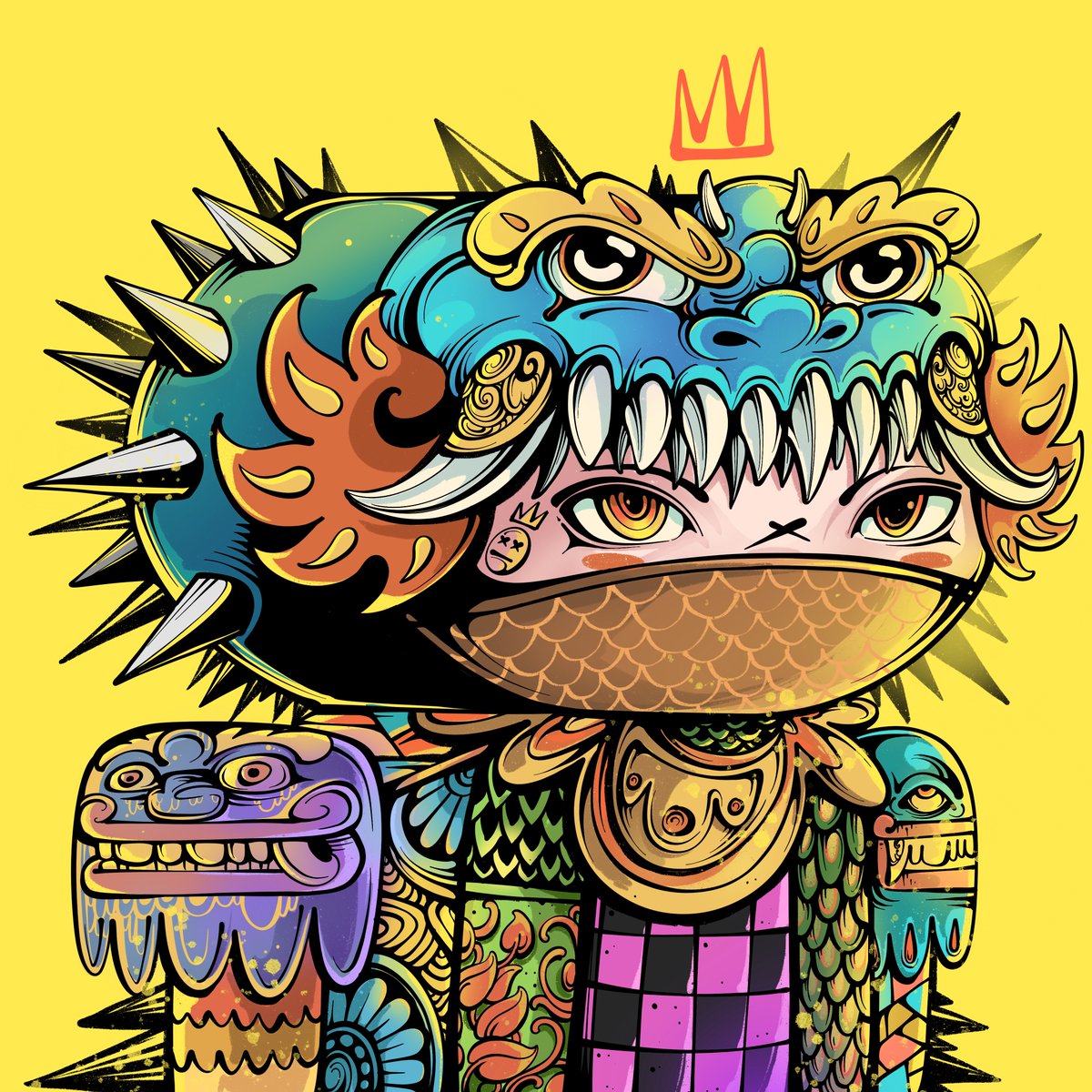 robomotnft's tweet photo. >> print(""Robomot x @RakaJanas"") 

Introducing the first Robo Barong from Bali. @RakaJanas is the founder of HNS Studio, Illustrator, and Graphic designer from Bali Indonesia. He is also the creator of @BaliverseNFT.

Check out this amazing work: https://t.co/nfvDefMGoC https://t.co/Cb5SyWooK1
