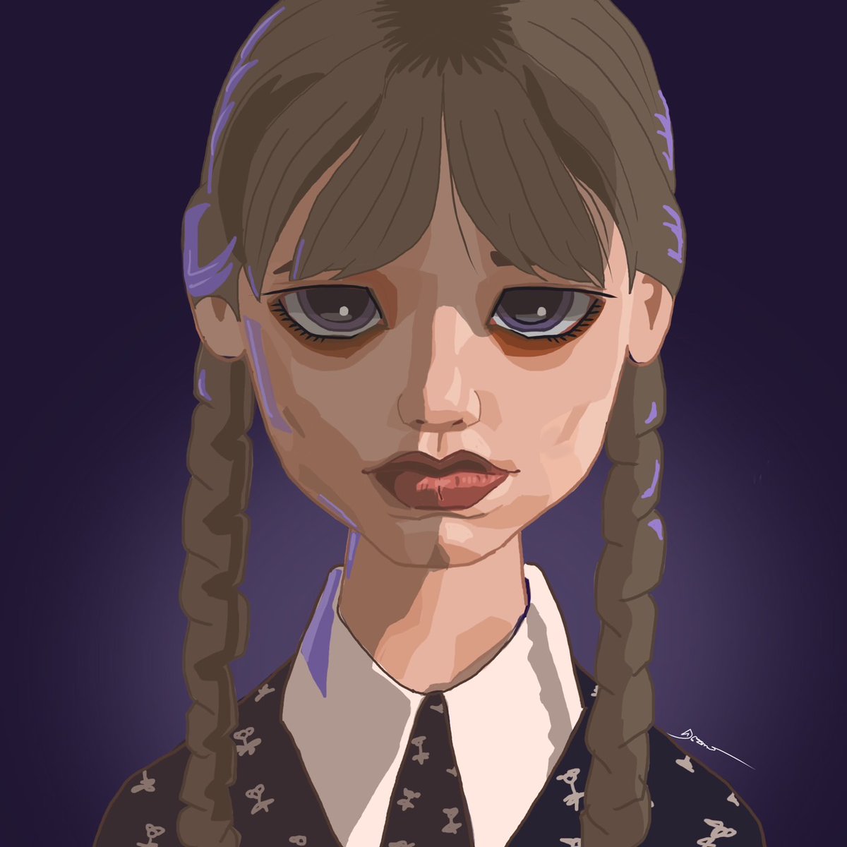 KashaneCraft's tweet photo. #wednesday #addams #procreate #procreateart #characterdesign https://t.co/CiMHj3of03