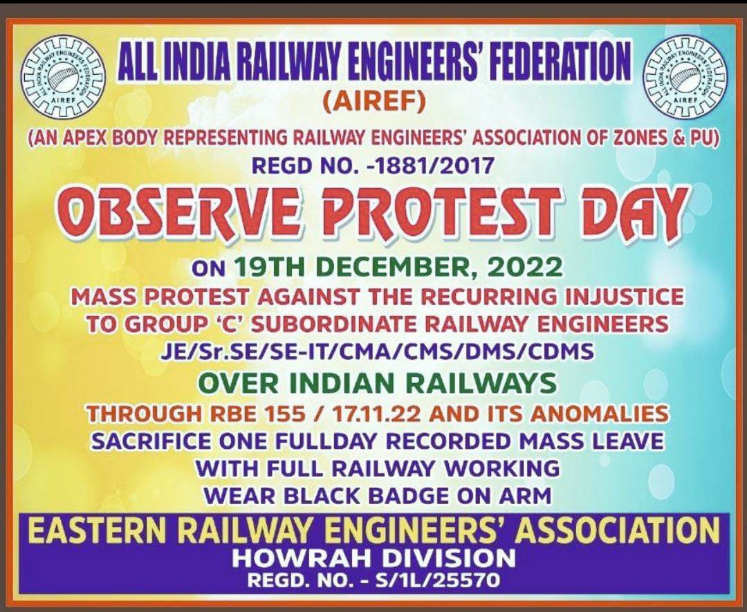 Subordinate Railway Engineers on protest for natural justice 🙏🙏