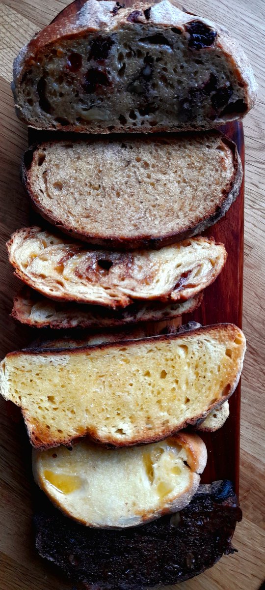 @Ivycottagebaker morning #toast selection #bread #flavourcombination #Cranberry & #walnut, #honey & #lavender, #cheese & #marmite, #orange & #Marmalade, white #sourdough, #chocolate & #sultana .... #spoiltforchoice #handmade #awardwinning #