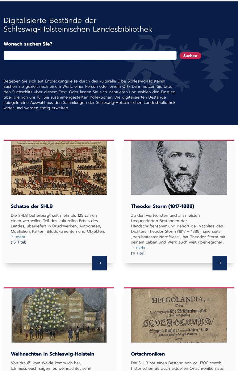 Schleswig-Holsteinische Landesbibliothek (@shlb_kiel) on Twitter photo Unser digitale Bibliothek ist jetzt online! Die Bestände unserer Sammlung stehen online und frei zur Verfügung, das Portal wird ständig erweitert @MisterOpenData <a href="/MManske4/">MaikeManske</a> <a href="/MartinLaetzel/">Martin Lätzel</a> <a href="/Bildung_SH/">Bildungsministerium Schleswig-Holstein</a> <a href="/SchroedterDirk/">Dirk Schrödter</a> <a href="/digiSberlin/">@digiSberlin@openbiblio.social</a> <a href="/codingdavinci/">Coding da Vinci</a> <a href="/CdVSH21/">Coding da Vinci SH</a> digibib.schleswig-holstein.de Unser digitale Bibliothek ist jetzt online! Die Bestände unserer Sammlung stehen online und frei zur Verfügung, das Portal wird ständig erweitert @MisterOpenData <a href="/MManske4/">MaikeManske</a> <a href="/MartinLaetzel/">Martin Lätzel</a> <a href="/Bildung_SH/">Bildungsministerium Schleswig-Holstein</a> <a href="/SchroedterDirk/">Dirk Schrödter</a> <a href="/digiSberlin/">@digiSberlin@openbiblio.social</a> <a href="/codingdavinci/">Coding da Vinci</a> <a href="/CdVSH21/">Coding da Vinci SH</a> digibib.schleswig-holstein.de