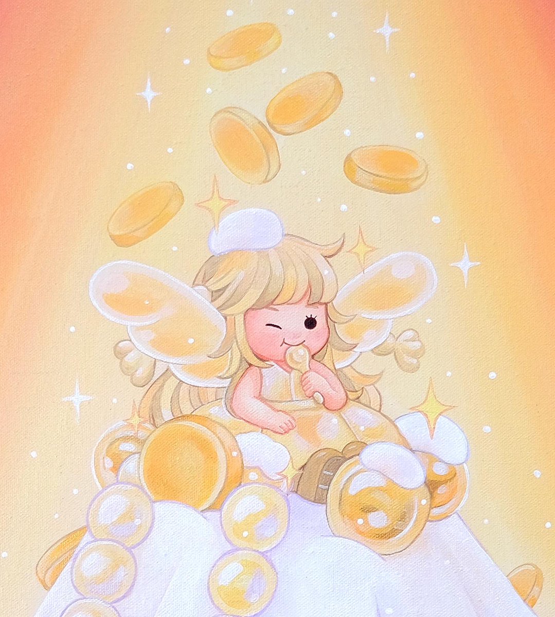 fahfahsnpth's tweet photo. Self-made wealth (2022)💰
— Sometimes wealth can be the joy of doing something or being surrounded by piles of sweets.
—

. Acrylic on canvas
. 50 x 80 cm 
💰 Available Original art work and Art prints 
🤍 Contact: rcbexhibition@rivercity.co.th

#WhenSnowflakesFall https://t.co/yFzDv9jHTA