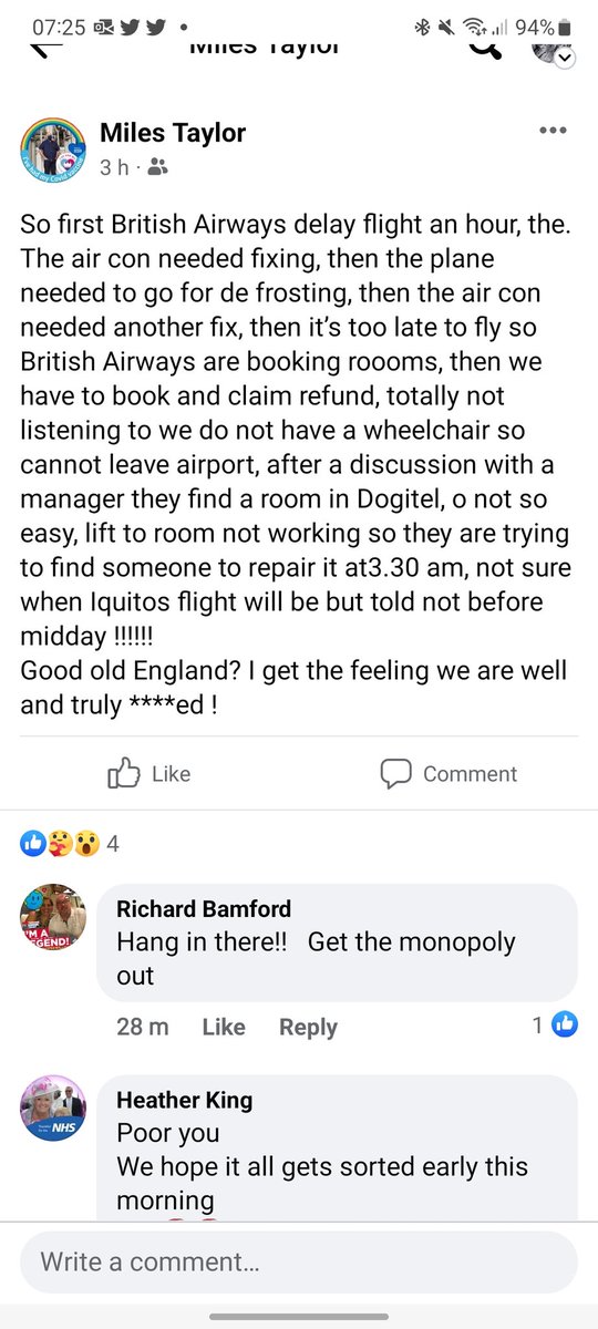 lissybeft's tweet photo. @scarlettwilde @britishairways Mums friend Jane. Who has pop syndrome,(similar to muscular dystrophy) was coping with this!!!! Hope you get on the plane soon https://t.co/svLxb3L23a