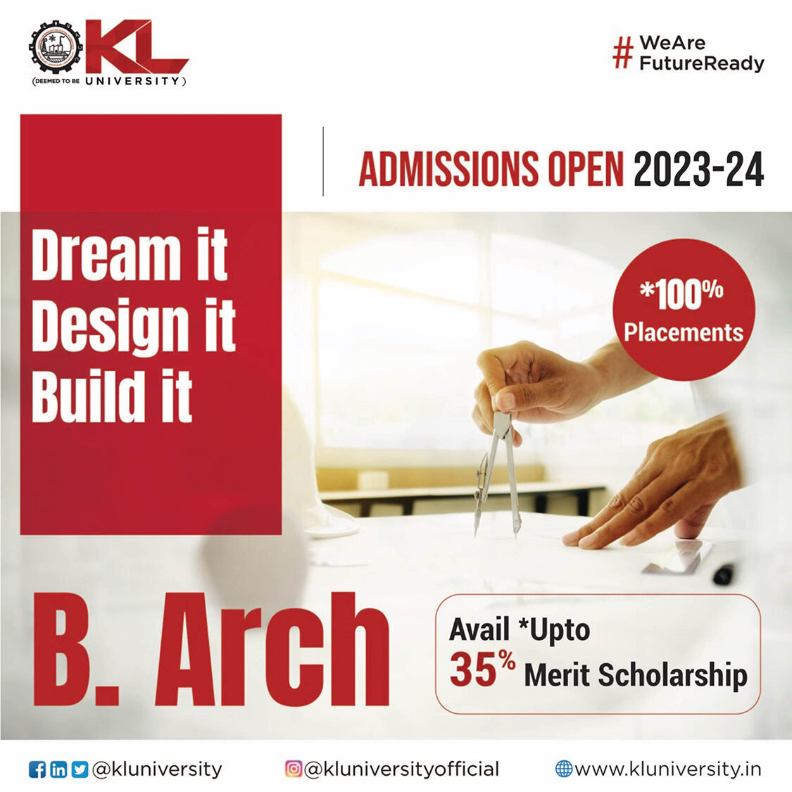 kluniversity's tweet photo. Dreams are not only built, they are earned. Stay strong to your solid architectural dreams.
Admissions Open 2023-24
Apply Now: https://t.co/m05NrlM7wp
#KLuniversity #KLU #AdmissionsOpen #Admissions2023 #WeAreFutureReady #B_Arch https://t.co/jw2r2ZyyBY