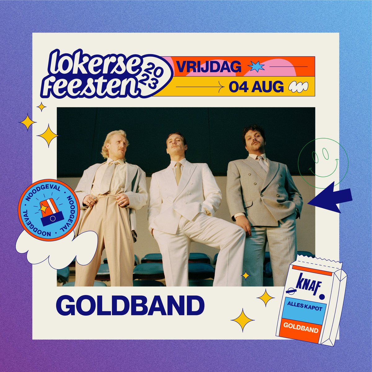 LokerseFeesten's tweet photo. 🧡 Oranje boven! Helaas voor onze Noorderburen niet meer op het WK voetbal, maar op 4 augustus krijgen ze een herkansing met @goldbandnl  en @TheOppositesNL ! 🧡

De voorverkoop voor deze dag start op zaterdag 17 december om 10u via https://t.co/Ewec1c3QAJ. https://t.co/VMpabkAjsu
