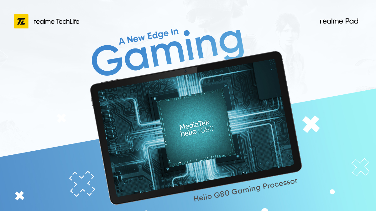 realmenarzoIN's tweet photo. The only advantage you need!
The #realmePad is powered by the Helio G80 Gaming Processor for a powerhouse of performance in any game you play🎮
#UltraSlimRealFun
Available on https://t.co/n3vAbwM2m7 & @Flipkart.
Buy now: https://t.co/Qypgm1KRb4 https://t.co/q7DmFUWfGi