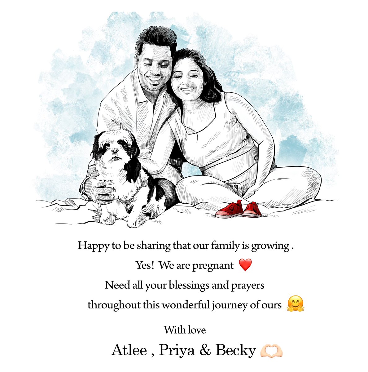 Atlee_dir's tweet image. Happy to announce that we are pregnant need all your blessing and love ❤️❤️

Wit love 
Atlee &amp;amp; @priyaatlee 
 
Pc by @mommyshotsbyamrita