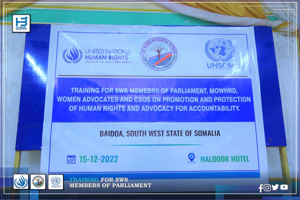 Hubaalbs's tweet photo. #Sawiro Training for sws members Parliament MOWHRD Women advocates Csos on promotion.

#Humanrights
#UNSOM 
#BWN

📷 @Hubaalbs https://t.co/NL7w4aAdrY