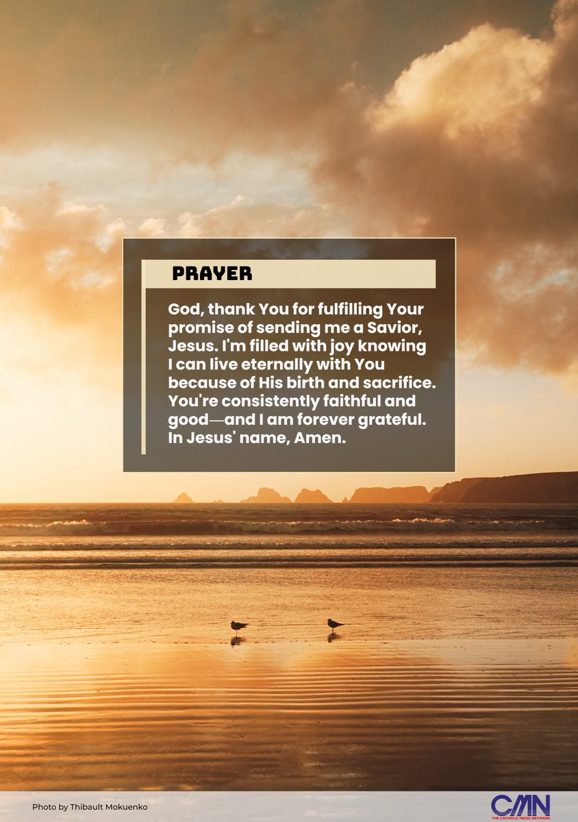 #PrayToday 
God, thank You for fulfilling Your promise of sending me a Savior, #Jesus. You're consistently faithful and good―and I am forever grateful. 

#blessedchristmas #BlessedSunday