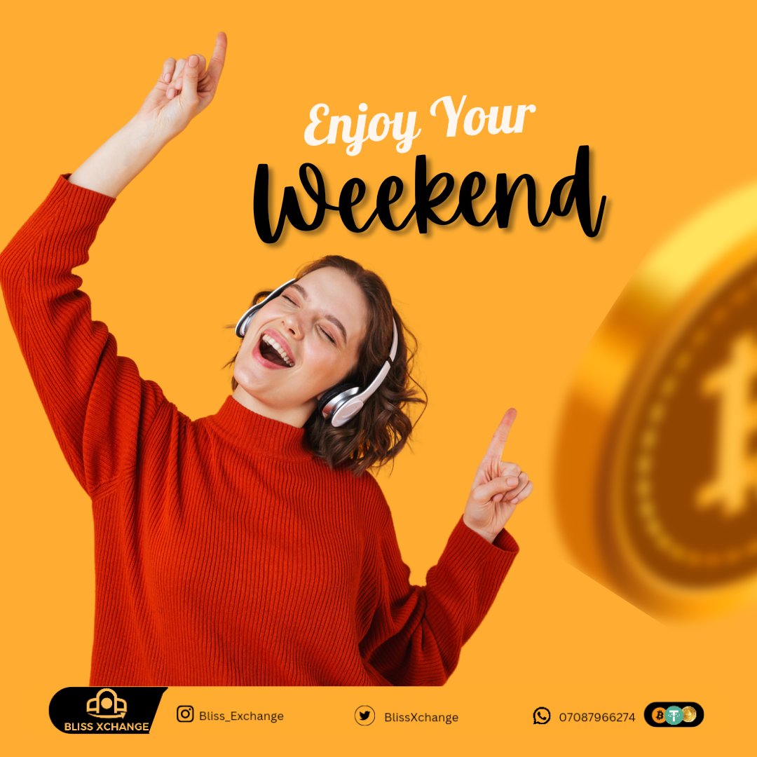 Enjoy your weekend while #Trading with #BlissXchange 

Fast, Secure and Reliable 
💯% Guaranteed 
Dm Now 👇
wa.me/message/GPF2G5…

#BlissXchange #P2P #crypto
