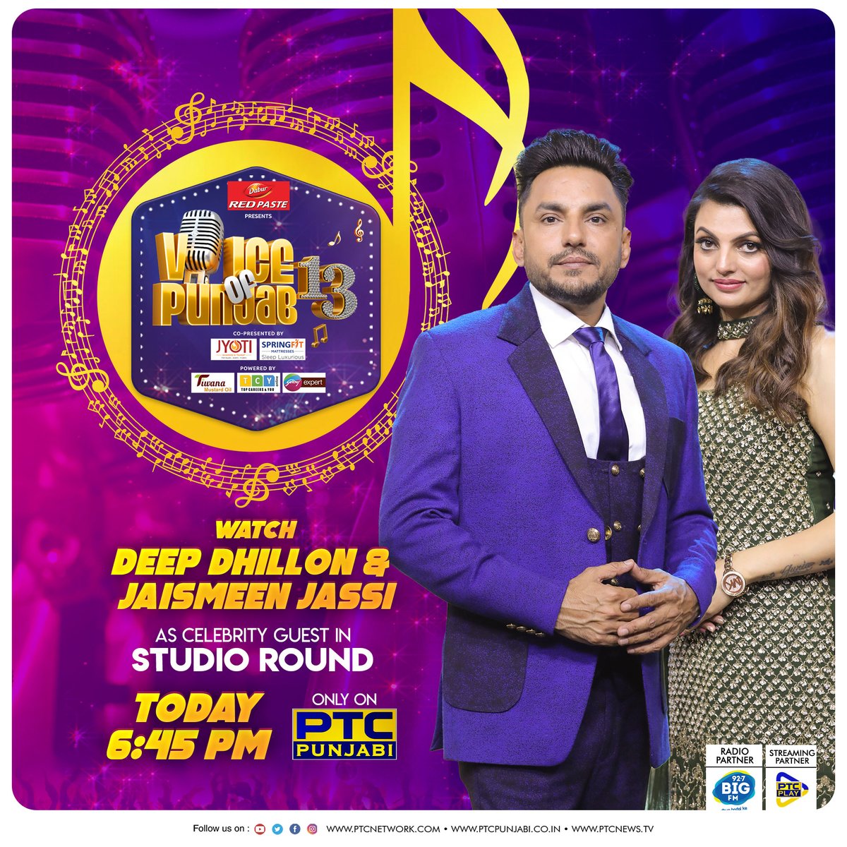 PTC_Network's tweet photo. ਜੈਸਮੀਨ ਜੱਸੀ ਅਤੇ ਦੀਪ ਢਿੱਲੋਂ ਆ ਰਹੇ ਹੈ ਇਨ੍ਹਾਂ ਸੁਰਬਾਜ਼ਾਂ ਦਾ ਹੋਂਸਲਾ ਵਧਾਉਣ | ਵੇਖਣਾ ਨਾ ਭੁੱਲਣਾ 'ਵੋਇਸ ਆਫ਼ ਪੰਜਾਬ - 13' ਦੇ ਸਟੂਡੀਓ ਰਾਉਂਡ 16 ਦਸੰਬਰ, ਦਿਨ ਸ਼ੁੱਕਰਵਾਰ ਸ਼ਾਮੀ 6:45 ਵਜੇ ਸਿਰਫ਼ ਪੀਟੀਸੀ ਪੰਜਾਬੀ 'ਤੇ
#StudioRound #VoiceOfPunjab13 #Vop13 #VoiceOfPunjab #Vop #SingingandReality #PTCPunjabi https://t.co/NFnwcOv6kg