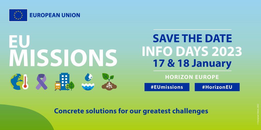 GabrielMariya's tweet photo. 📢 Are you interested in funding opportunities for projects that help us reach the #EUMissions goals in the areas of health, climate &amp; the environment?

🗓 Save the date for our Info Days on 17 - 18 January to find out everything about the🆕calls!

👉https://t.co/88zcVcCb99 https://t.co/cuptHFDOzb