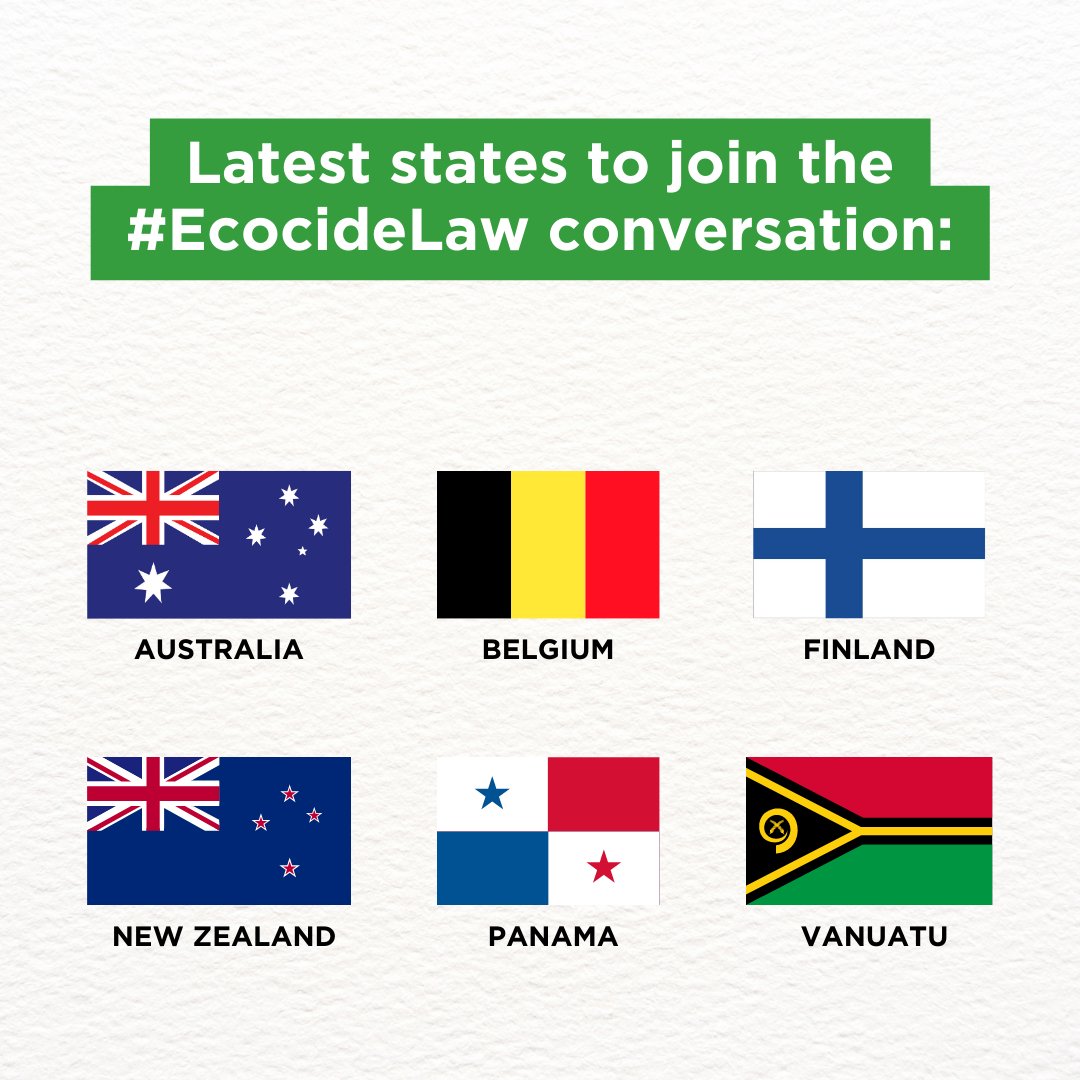 EcocideLaw's tweet photo. #EcocideLaw is rightfully and increasingly being seen as a foundational element of any solution to the #climate &amp; #biodiversity crisis.

See a full list of states who are leading the #Ecocide conversation here: https://t.co/NJck5v1oDO

#StopEcocide https://t.co/eoiYwi5eZM