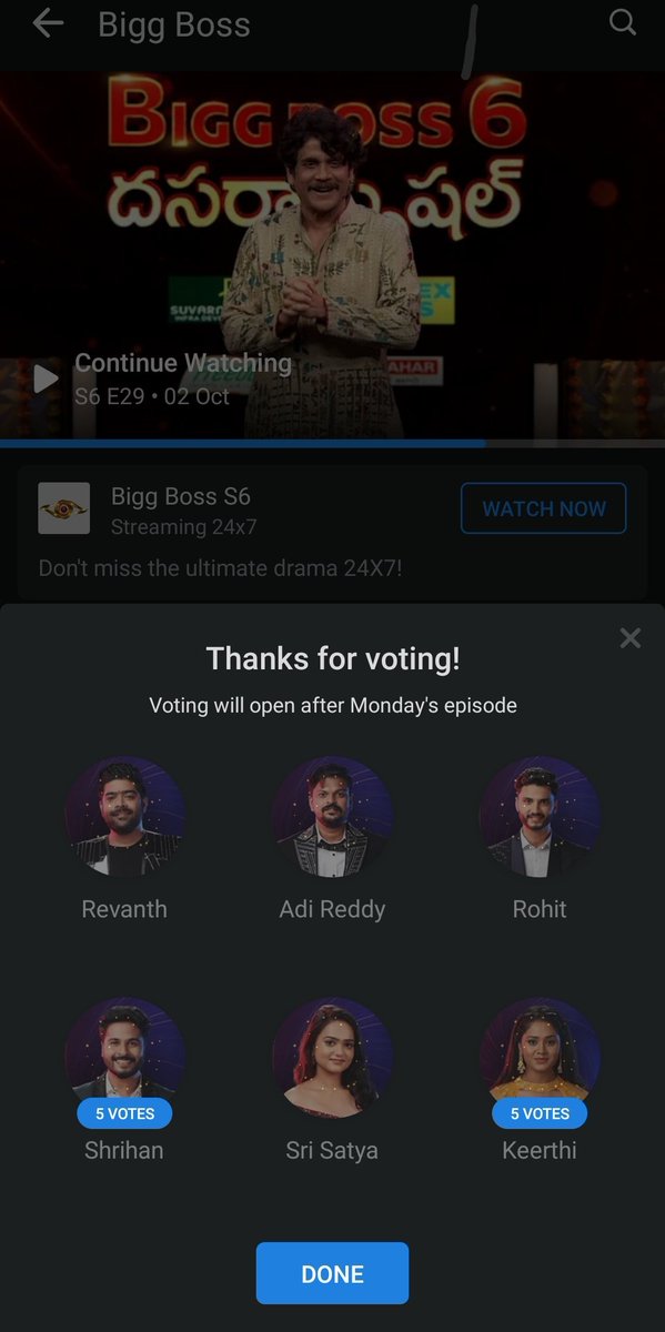 My last votes for this season.
@crazy_smily <a href="/King_888888888/">King👑</a> done my part 🗳
#BiggBossTelugu6