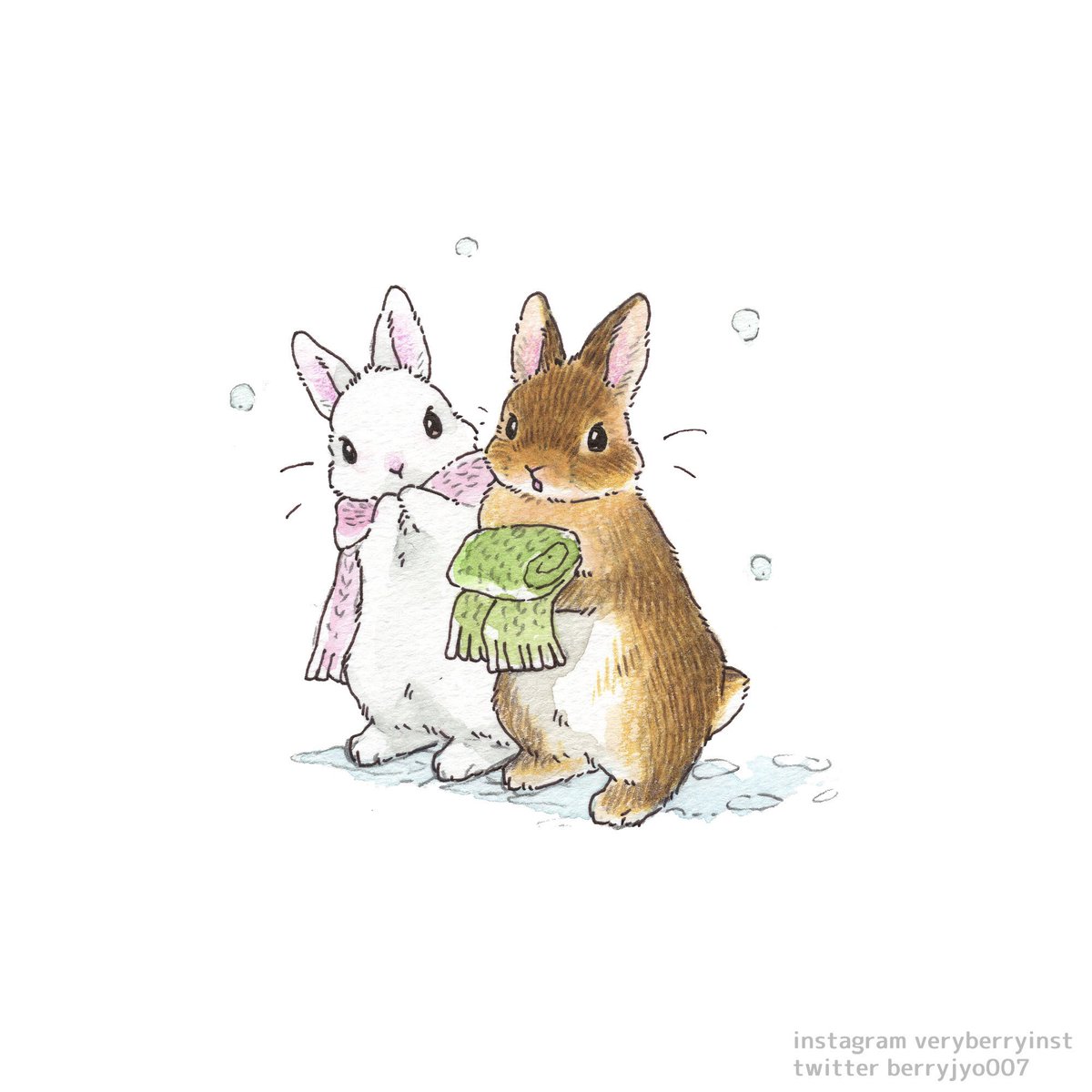 pink scarf rabbit scarf no humans animal focus green scarf white background  illustration images
