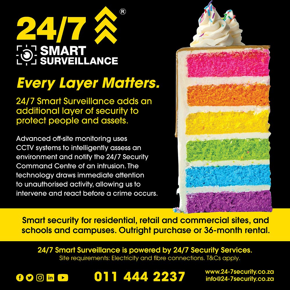247SecurityZA's tweet photo. 24/7 Smart Surveillance is an essential layer of a smart security strategy.
#team247 #proudly247 #247security #247securityservices
#247smartsurveillance #offsitemonitoring #cctv #alamverification #videoverification #security #securitysystems #securitycameras #securitymanagement https://t.co/Pa7M3bicQg