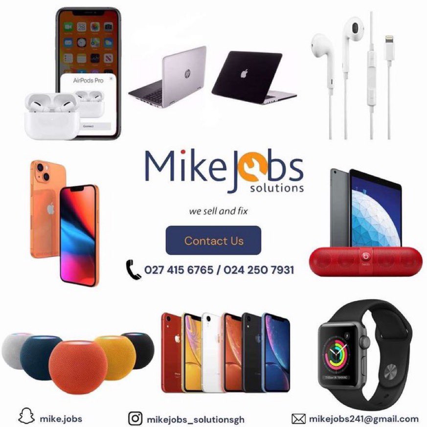 mike_Jobs911's tweet photo. Thank God It’s Friday!!!
Remember, we sell and fix at Mike Jobs Solutions Gh. 
We’ve got exciting offers for you. Just send us a dm and we’ll sort you out. https://t.co/S5nEWEhaeQ