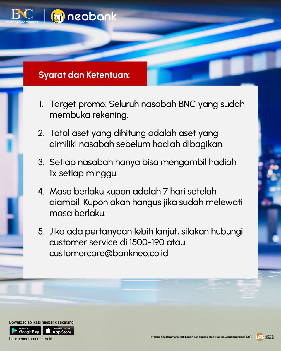 bankneocommerce's tweet photo. Yuk, tambah terus saldo Neo NOW atau Neo WOW kamu & ambil cuan spektakulernya!
#neobank #BuatSemua #bankneocommerce #NeoNOW #NeoWOW https://t.co/XQsayy8sXK