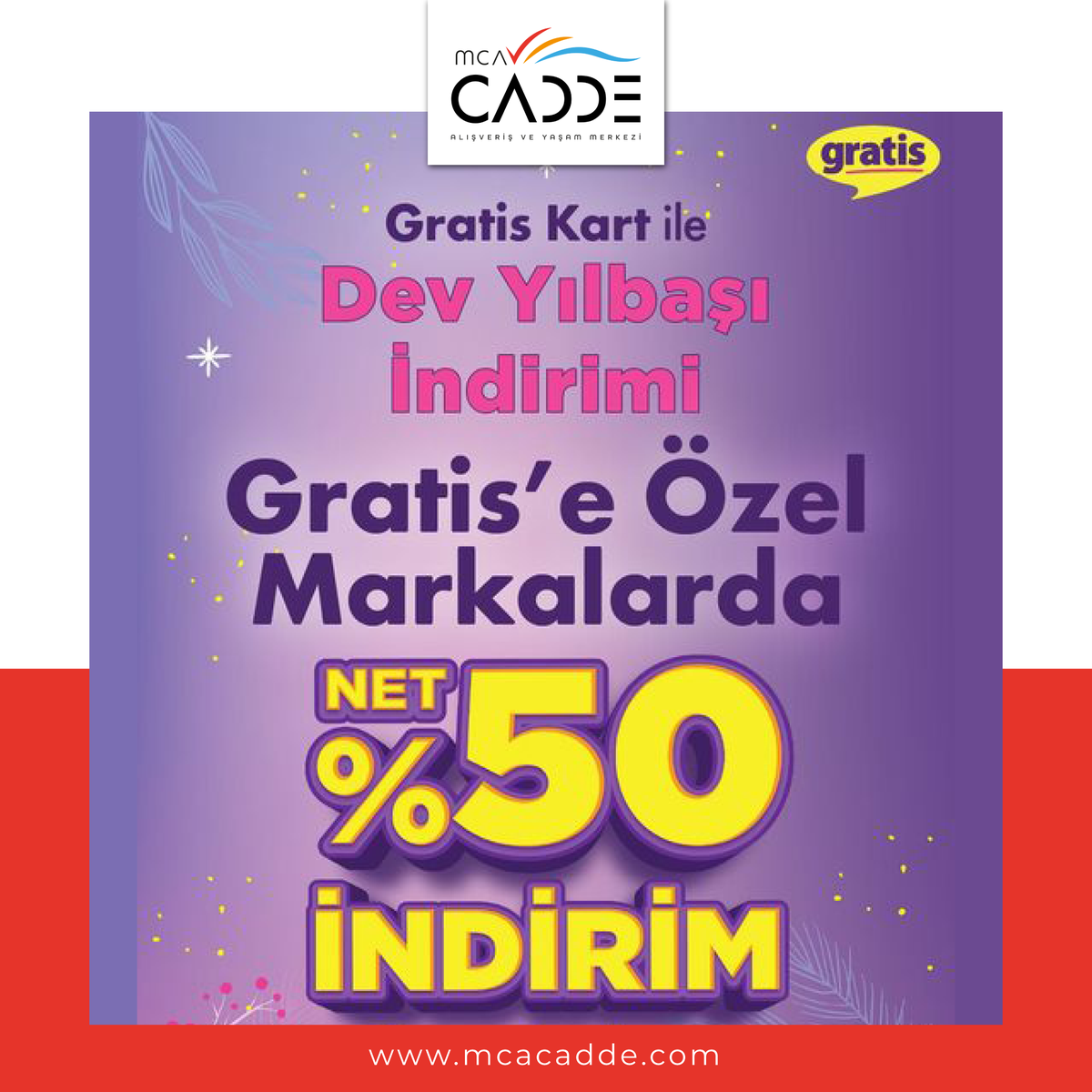 mcacadde's tweet photo. VEEE BEKLENEN DEV KIŞ İNDİRİMİ BUGÜN BAŞLADI! 💜 Gratis’e özel markalarda %50 indirimden ihtiyacını almanın tam sırası. Sen de koş Gratis MCA Cadde’ye
*Bu kampanya 16-18 Aralık tarihleri arasında Gratis mağazaları ve https://t.co/x8djDYLzlz’da geçerlidir ve Gratis Kart’a özeldir. https://t.co/oZF0NTqmnI