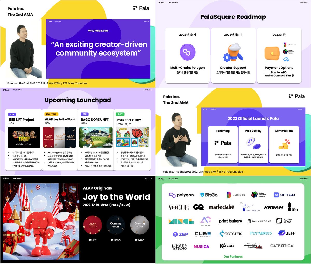 "Attention! #Pala 팀의 두번째 #AMA 요약본 및 하이라이트, #럭키드로우 이벤트 결과를 공개합니다"
👉 요약본: link.medium.com/3B0W0tZDNvb  
📺 AMA 다시보기
: youtu.be/NWQ16kCGWDU
📺 Pala 메타버스 ZEP 구경하기
: zep.us/play/DvP0Jk
🎁 럭키드로우 당첨자
: bit.ly/Pala_2ndAMA_Lu…
