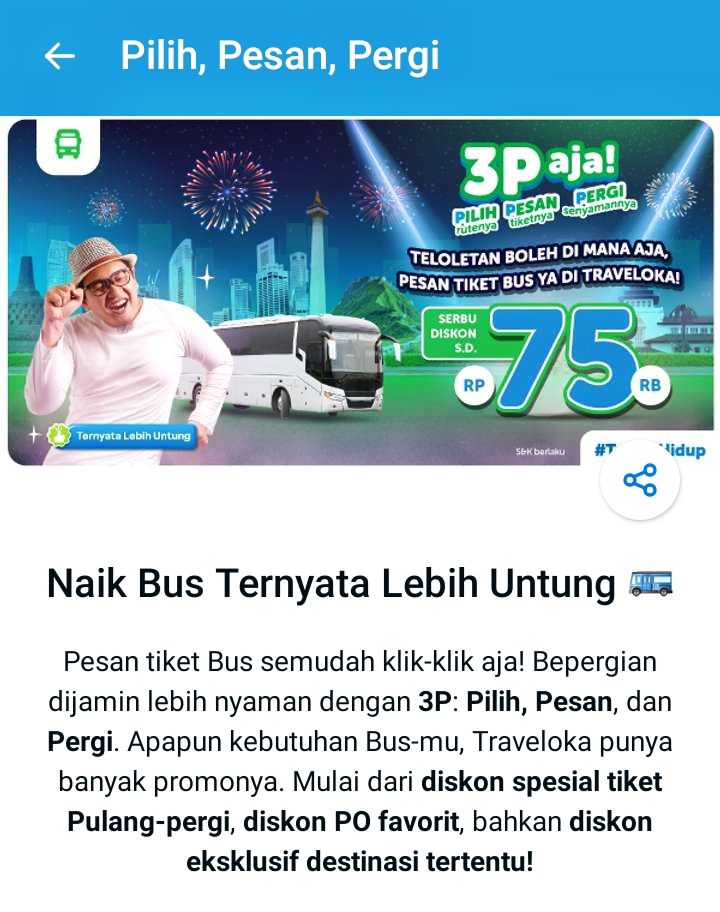apaajaaa____'s tweet photo. kl mau traveling lebih suka naik bus, apalgi kl beli tiketnya di Traveloka behh mantep bnyk diskon mana nyaman bgt bs tengok pemandangan kanan kiri 😻
#NaikBusBarengTraveloka https://t.co/SLBTpYUQFH