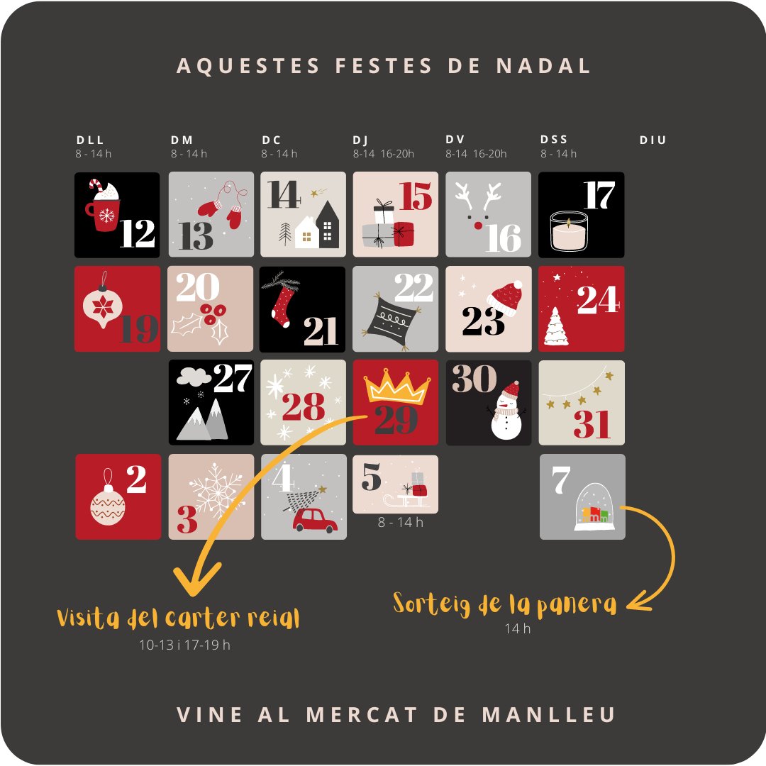 Aquestes festes, fes les teves compres al Mercat de Manlleu i guanya una panera de productes del mercat!