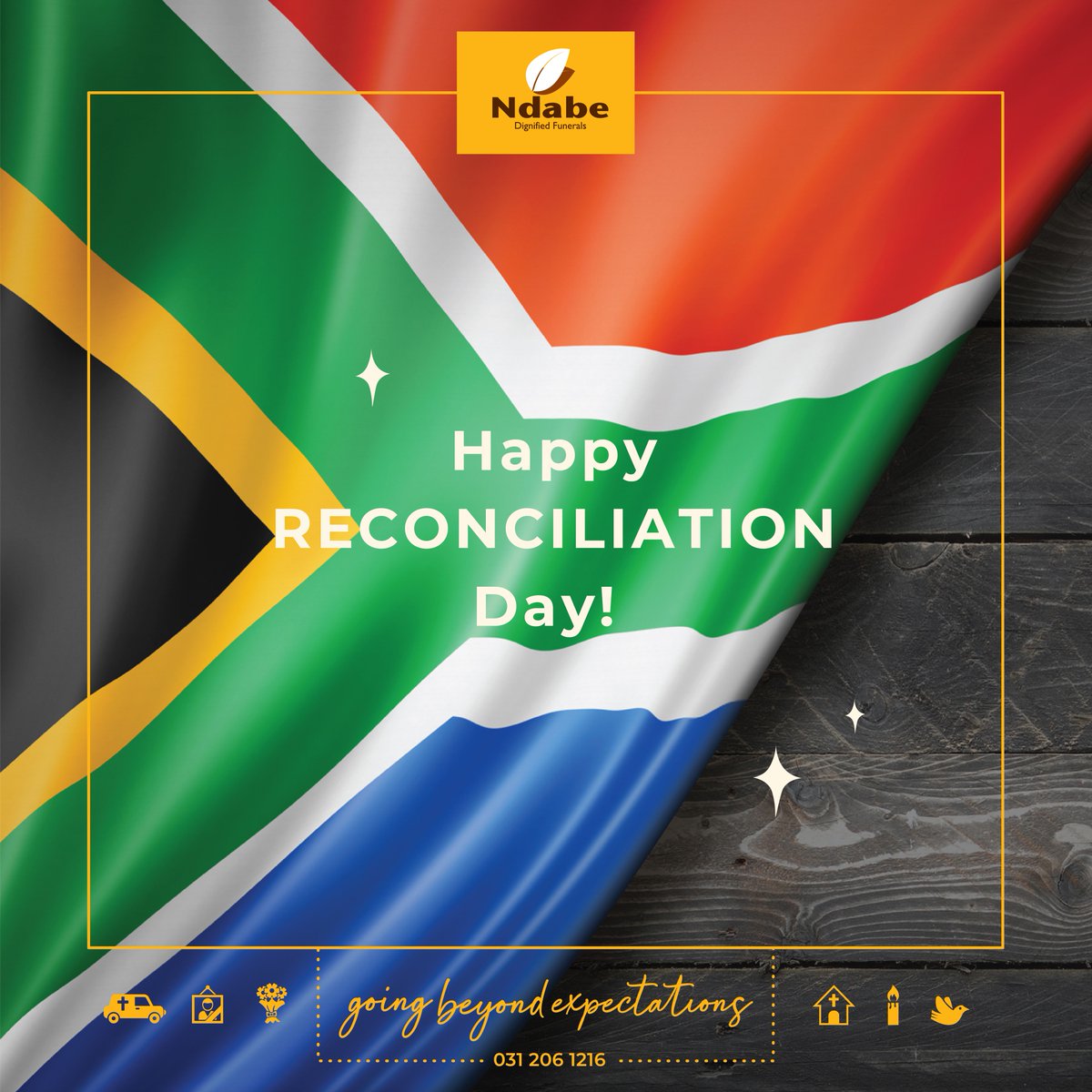 NdabeFunerals's tweet photo. Happy Reconciliation Day fellow South Africans! Remember to always stay safe this Festive Season! Our WhatsApp line is open for any urgent enquiries!
 082 953 0621 #NdabeDignified #ServingWithCare #GoingBeyondExpectations #DayOfReconciliation https://t.co/u3dliNTrkV