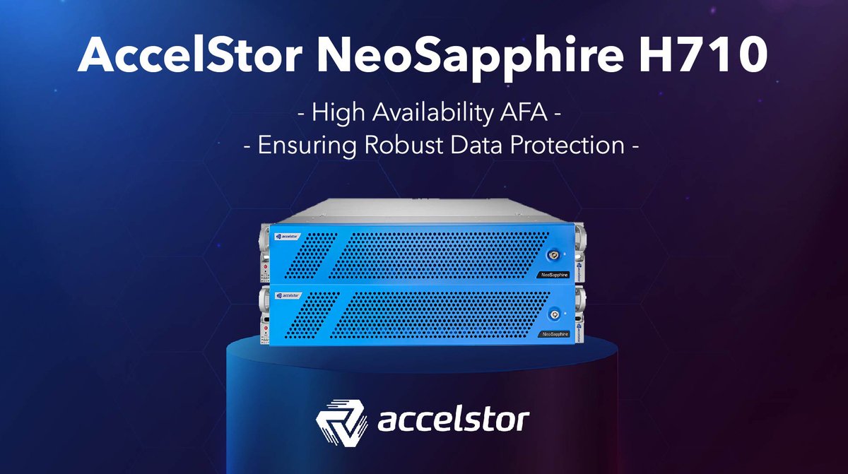 AccelStor's tweet photo. AccelStor NeoSapphire H710 AFA has a built-in 2(N+1) algorithm, which can activate the data protection mechanism when one SSD fails, avoiding 2 SSD failures in the same group and eliminating the risk of data loss. 
Learn more👉https://t.co/COChXZOUJx
#AccelStor #NeoSapphire #AFA https://t.co/BOvUmx64kf